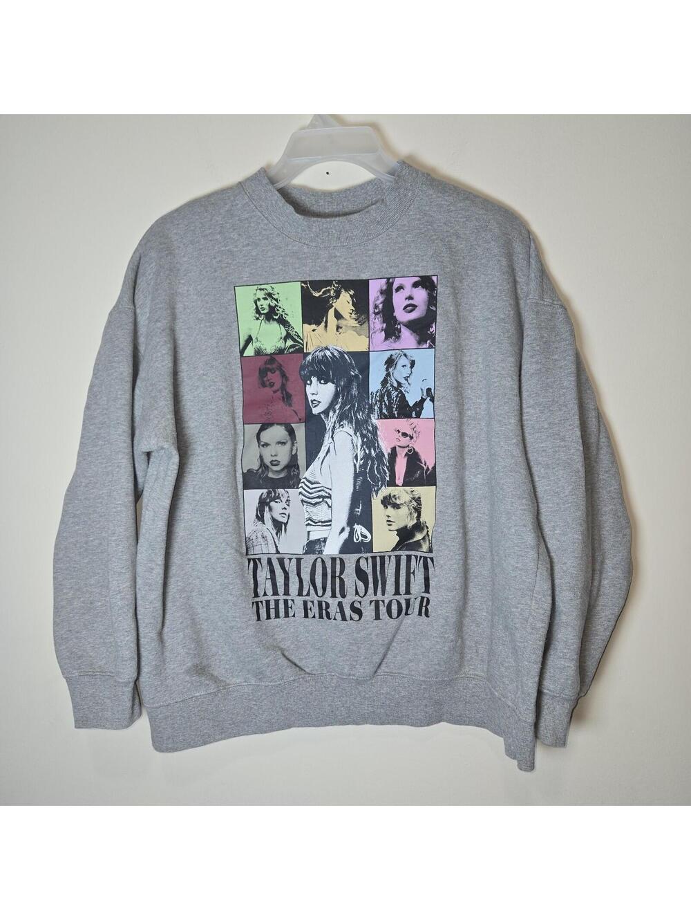 Taylor Swift The Eras Tour Crewneck Sweatshirt Heather Gray Adult Size L